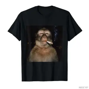 Thinking Monkey Meme T-shirt Erkekler Kadınlar İçin %100 Pamuklu Tişörtler Kısa Kollu Üstler