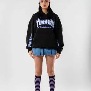 Thrasher Flam Baskılı Oversize Unisex Beyaz