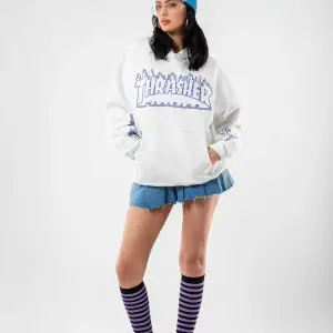 Thrasher Flam Baskılı Oversize Unisex Beyaz