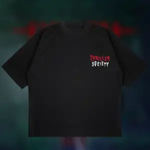 Thriller Society Baskılı Oversize Unisex Pamuklu Nefes Alan Kalın Kumaşlı