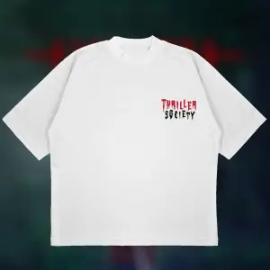 Thriller Society Baskılı Oversize Unisex Pamuklu Nefes Alan Kalın Kumaşlı
