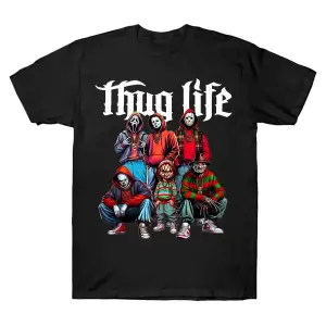 Thug Life Tişörtleri Korku Karakterleri Katil Ekibi Kentsel Korku Filmi Tişörtü Erkekler Kadı