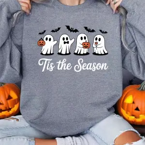 Tis Sezon Hayalet Baskılar Cadılar Bayramı Kazak Kadın Gevşek Rahat Kapüşonlular Kış Polar Sı