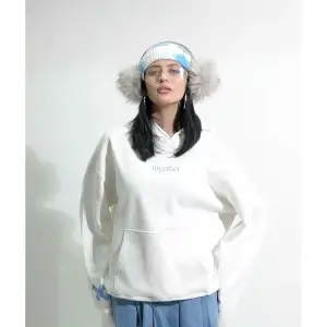 Together Baskılı Oversize Unisex Beyaz