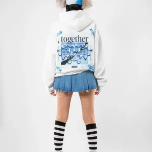 Together Baskılı Oversize Unisex Beyaz