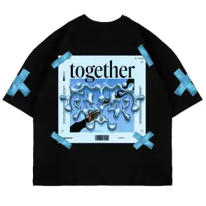 Together Sırt Baskılı Oversize Unisex Beyaz
