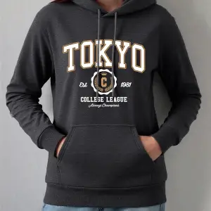 Tokyo Kolej Ligi Baskılar Hoodie Kadın Kış Polar Sıcak Kazak Temelleri Cep Kazak Rahat Rahat