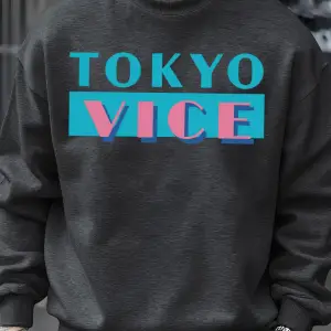 Tokyo Vice Büyük Harfli Baskılı Sweatshirt Erkek Polar Bol Moda Sokak Giyim O-Yaka Sonbahar K