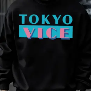 Tokyo Vice Büyük Harfli Baskılı Sweatshirt Erkek Polar Bol Moda Sokak Giyim O-Yaka Sonbahar K