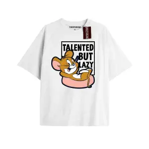 Tom And Jerry Cartoons Unisex Beyaz T-shirt