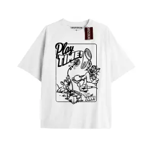 Tom And Jerry Cartoons Unisex Beyaz T-shirt