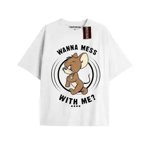 Tom And Jerry Cartoons Unisex Beyaz T-shirt