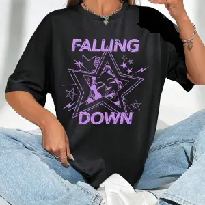 TOM & JERRY X Sloganlı ve Karikatür Grafikli Düşük Omuzlu Oversize Tişört