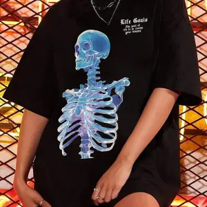 TOM & JERRY X Sloganlı ve Karikatür Grafikli Düşük Omuzlu Oversize Tişört