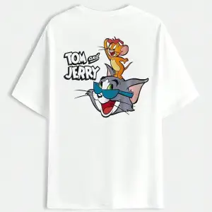 Tom Ve Jerry Baskılı Oversize Unisex T-Shirt