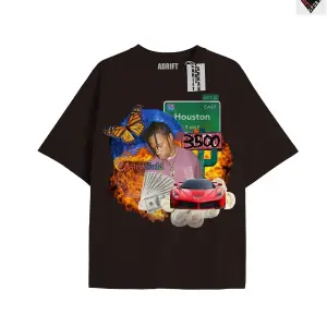 Travis Scott Siyah Oversize Unisex T-shirt