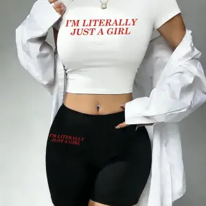 Trend Ben Sadece Bir Kızım Baskılı Babby TeeTişört Şort Kadın İki Parça Takım Üstler Pantolonlar