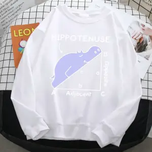 Trend sonbahar kazak kadınlar için Hippo matematik sorunu üzerinde uyku baskı Hoody yumuşak p
