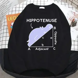 Trend sonbahar kazak kadınlar için Hippo matematik sorunu üzerinde uyku baskı Hoody yumuşak p