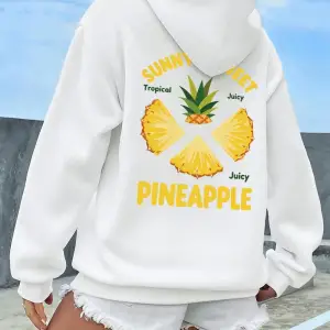 Tropikal Sulu Ananas Baskılar Kapüşonlular Bayan Kış Polar Sıcak Tişörtü Rahat Cep Kazaklar R