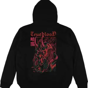 TrueBlood Siyah Oversize Unisex Kapüşonlu Sweatshirt Hoodie