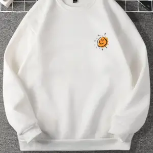 Try To Make Renkli Oversize Bisiklet Yaka Pamuklu Sweatshirt Beyaz