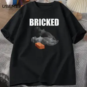 Tuğla Komik Kedi Dışarı Çıkmış T-shirt Kedi Meme TAptal Kediler Tshirt Yaz erkek Kısa 2930