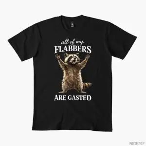 Tüm Flabberlerim Hasta - Erkekler ve Kadınlar İçin Komik Rakun Tişörtü %100 Pamuklu Tişörtle