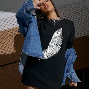 Tüy Baskılı Oversize Kalıp Unisex T-shirt