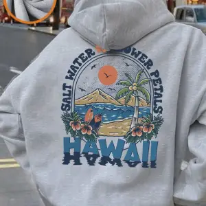 Tuzlu Su Çiçek Hawaii Baskı Kapüşonlular Kadın Kış Polar Sıcak Kazak Temelleri Cep Kazak Raha