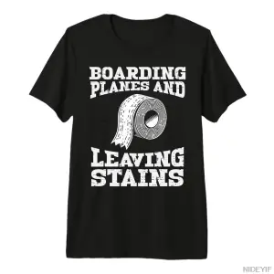 Uçaklara Biniyorlar Lekeler Bırakıyor Uygunsuz Mizah Erkek Kadın Tişörtü %100 Pamuklu Tişörtl