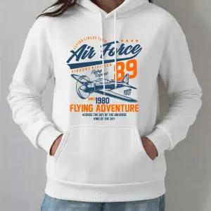 Uçan Macera Baskılar Hoodies Kadın Rahat Gevşek Tişörtü Kış Polar Sıcak Kazaklar Temelleri Ce