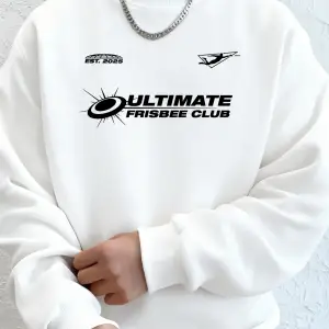 Ultimate Frisbee Club Prints Erkek Sonbahar Modası Kapüşonlu Üst Bol Basit Tişörtler Sokak Po