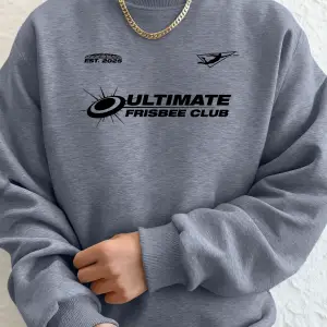 Ultimate Frisbee Club Prints Erkek Sonbahar Modası Kapüşonlu Üst Bol Basit Tişörtler Sokak Po