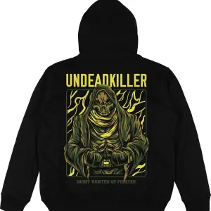 Undead Killer Siyah Oversize Unisex Kapüşonlu Sweatshirt Hoodie