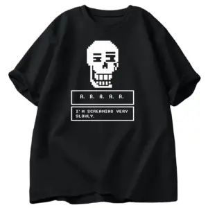 Undertale oyunu kafatası tişört erkekler Streetwear kısa kollu Tee giyim erkek yuvarla