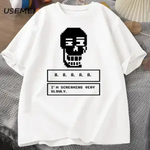 Undertale oyunu kafatası tişört erkekler Streetwear kısa kollu Tee giyim erkek yuvarla