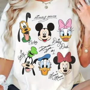 Unique----Unisex Kadın Erkek Mickey Mous Özel Baskılı Oversize Pamuk Penye T-shirt Beyaz