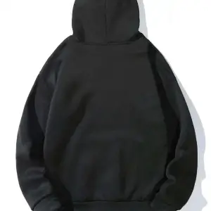 Unique----Unisex Siyah Happiest Baskılı Oversize Kapşonlu Sweatshirt