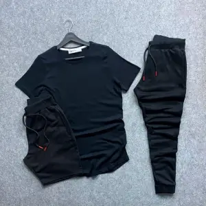 Unisex 3ü Bir Arada Spor Eşortman Takımı Ve Şort Siyah