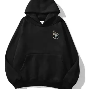 Unisex 8ball Fire Sweatshirt Hoodie Siyah