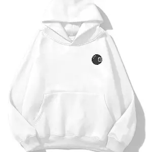 Unisex 8ball Sweatshirt Hoodie Beyaz