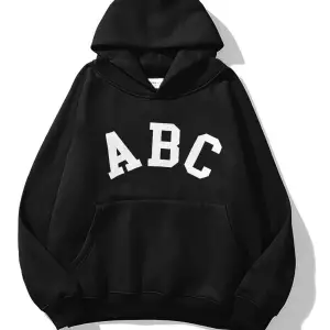 Unisex A B C Sweatshirt Hoodie Beyaz