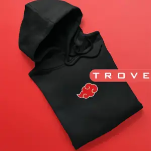 Unısex Akatsuki Naruto Sembol Ön Arka Sırt Baskılı Kapüşonlu %100 Pamuk Sweatshirt