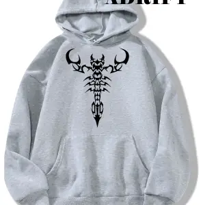 Unisex Akrep Sweatshirt Hoodie Kapşonlu Beyaz