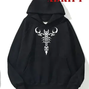 Unisex Akrep Sweatshirt Hoodie Kapşonlu Beyaz