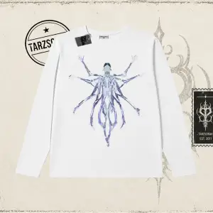 Unisex Alien Biskilet Yaka  Long Sleeve Beyaz