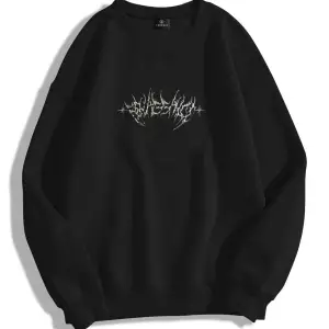 Unisex Angel Bisiklet Yaka Sweatshirt Siyah