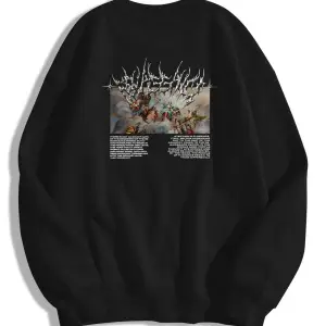 Unisex Angel Bisiklet Yaka Sweatshirt Siyah