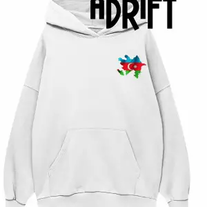 Unisex Azerbaycan 2 Özel Tasarım Swearshirt Hoodie Beyaz